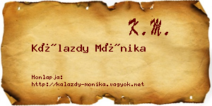 Kálazdy Mónika névjegykártya